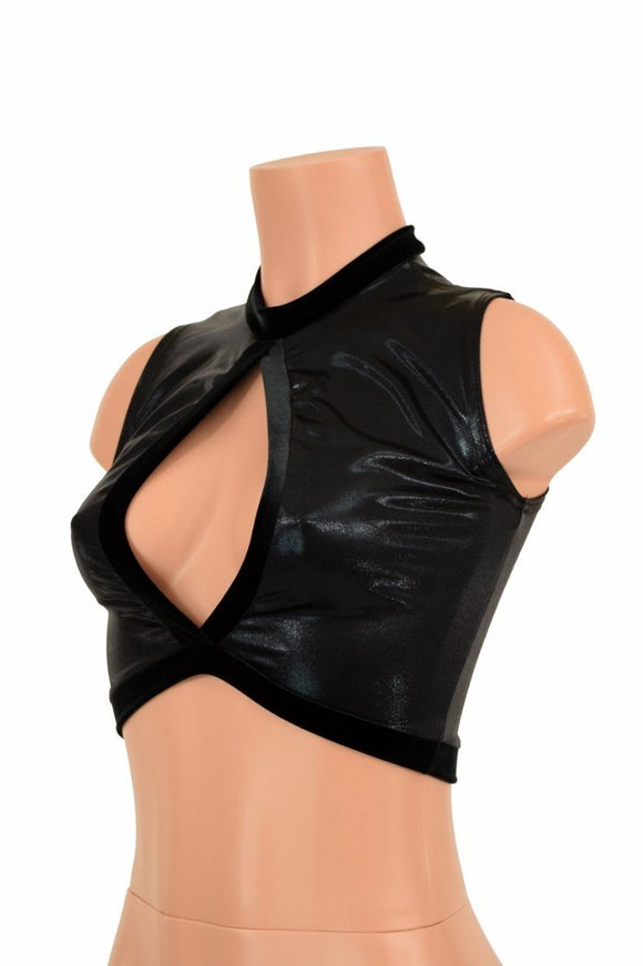 Sleeveless Keyhole Top in Black Mystique - Coquetry Clothing