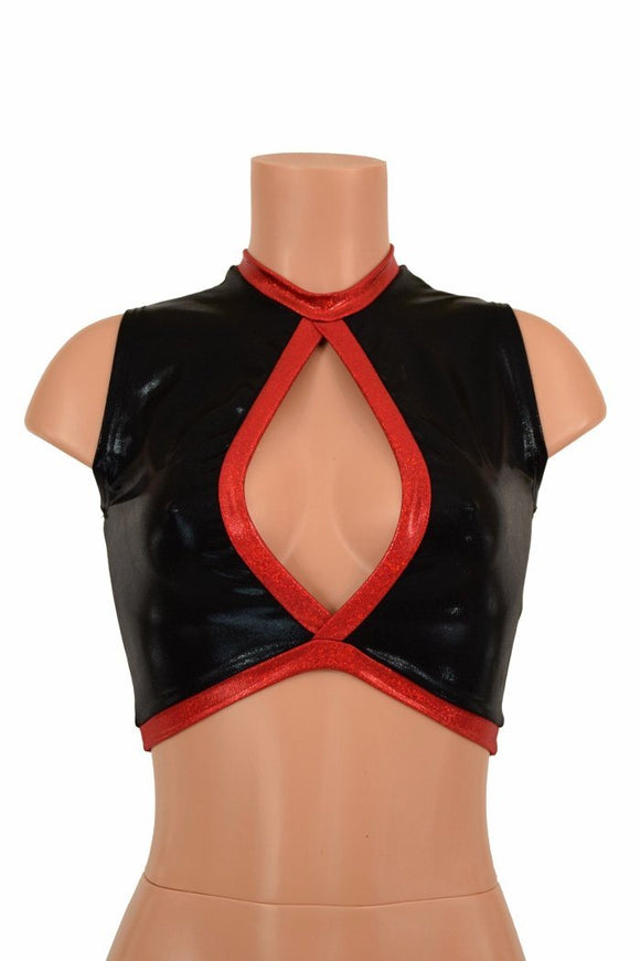 Sleeveless Keyhole Top in Black Mystique - Coquetry Clothing