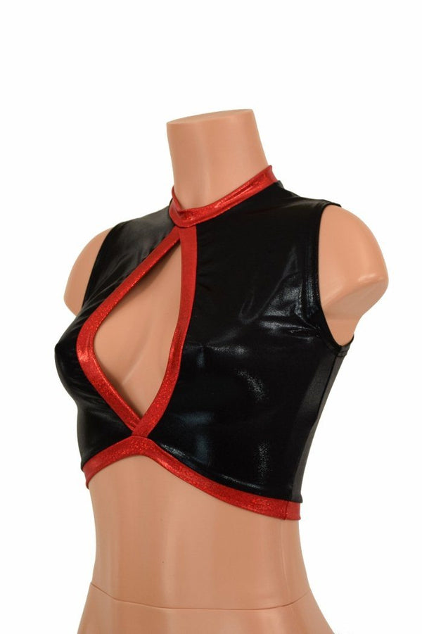 Sleeveless Keyhole Top in Black Mystique - 4