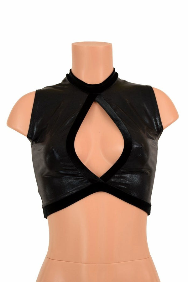 Sleeveless Keyhole Top in Black Mystique - 1