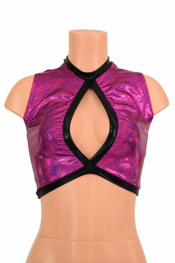 Sleeveless Keyhole Top in Fuchsia - Coquetry Clothing