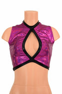 Sleeveless Keyhole Top in Fuchsia - 1