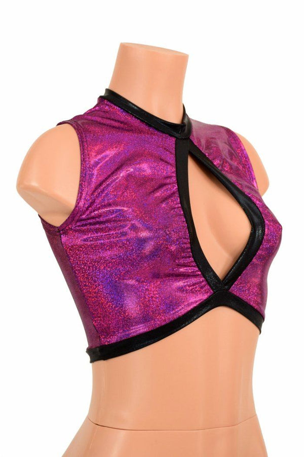 Sleeveless Keyhole Top in Fuchsia - 2