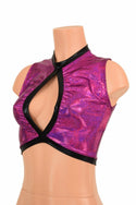 Sleeveless Keyhole Top in Fuchsia - 4
