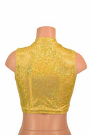 Sleeveless Keyhole Top in Gold Kaleidoscope - Coquetry Clothing