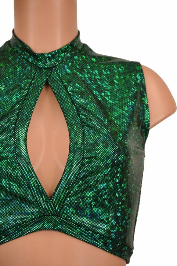 Sleeveless Keyhole Top in Green - Coquetry Clothing