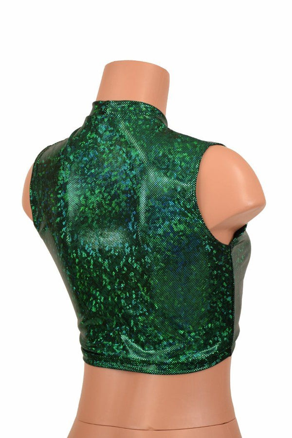 Small Ready to Ship Sleeveless Keyhole Top in Green - 3