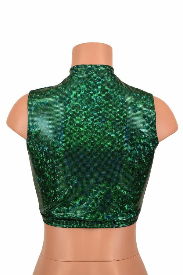 Small Ready to Ship Sleeveless Keyhole Top in Green - 4