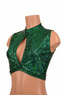 Small Ready to Ship Sleeveless Keyhole Top in Green - 5