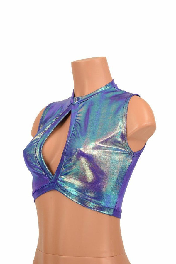 Sleeveless Keyhole Top in Moonstone - 4