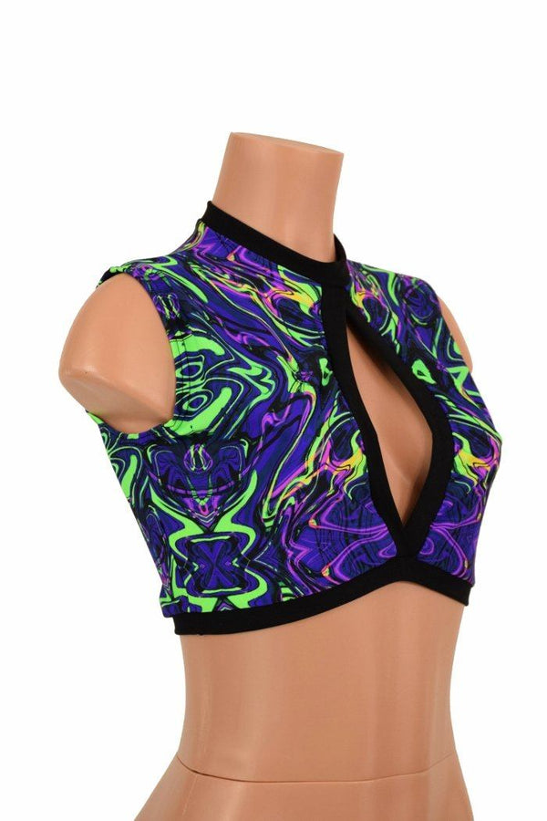 Sleeveless Keyhole Top in Neon Melt - 2