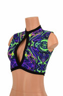 Sleeveless Keyhole Top in Neon Melt - 4