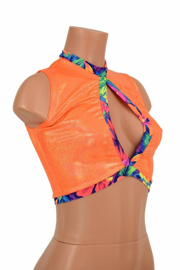 Sleeveless Keyhole Top in Orange - Coquetry Clothing