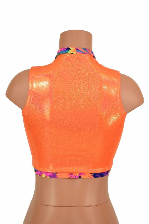 Sleeveless Keyhole Top in Orange - Coquetry Clothing