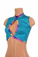 Sleeveless Keyhole Top in Peacock - Coquetry Clothing