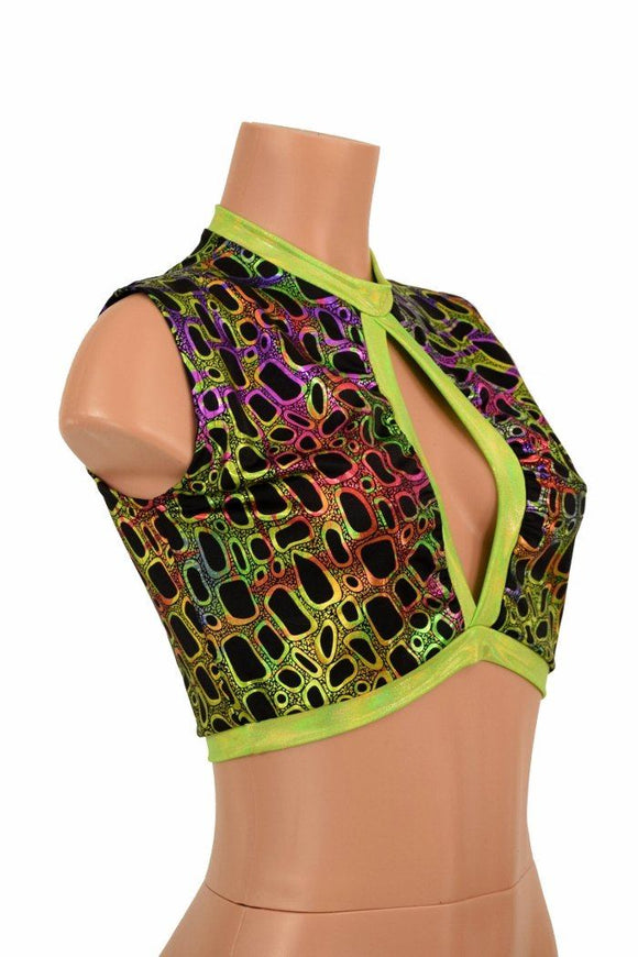 Sleeveless Keyhole Top in Poisonous - Coquetry Clothing