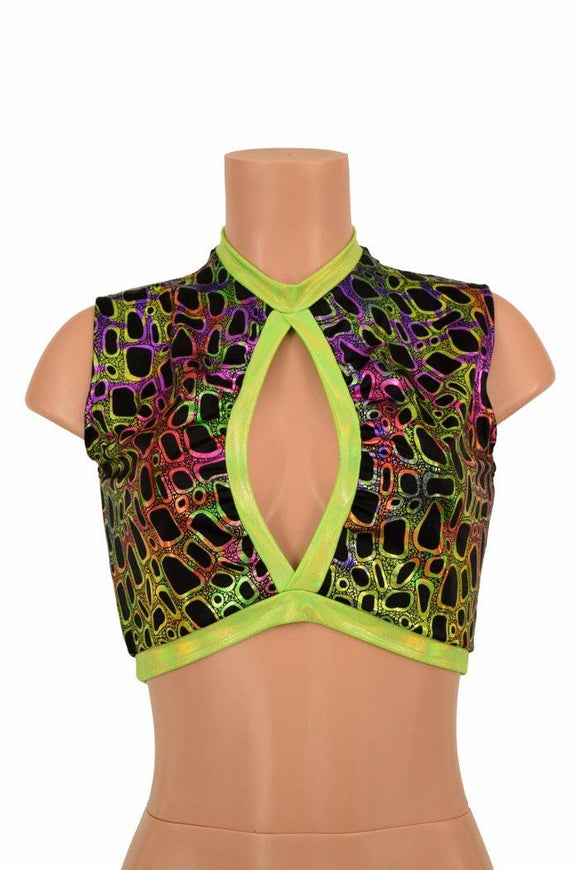 Sleeveless Keyhole Top in Poisonous - Coquetry Clothing