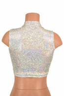 Sleeveless Keyhole Top in Silvery White - Coquetry Clothing