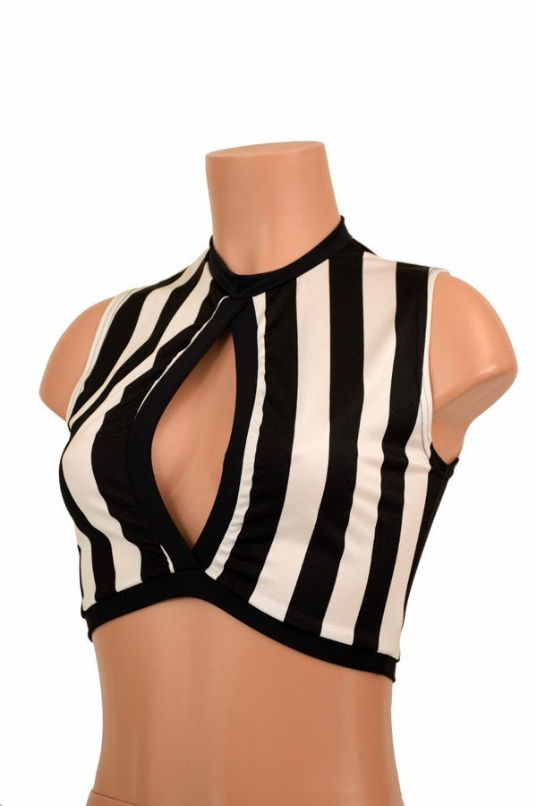 Sleeveless Keyhole Top in Stripe - 4
