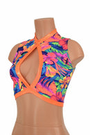 Sleeveless Keyhole Top in Tahitian Floral - Coquetry Clothing