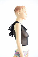 Sleeveless Mesh Crop Hoodie - Coquetry Clothing