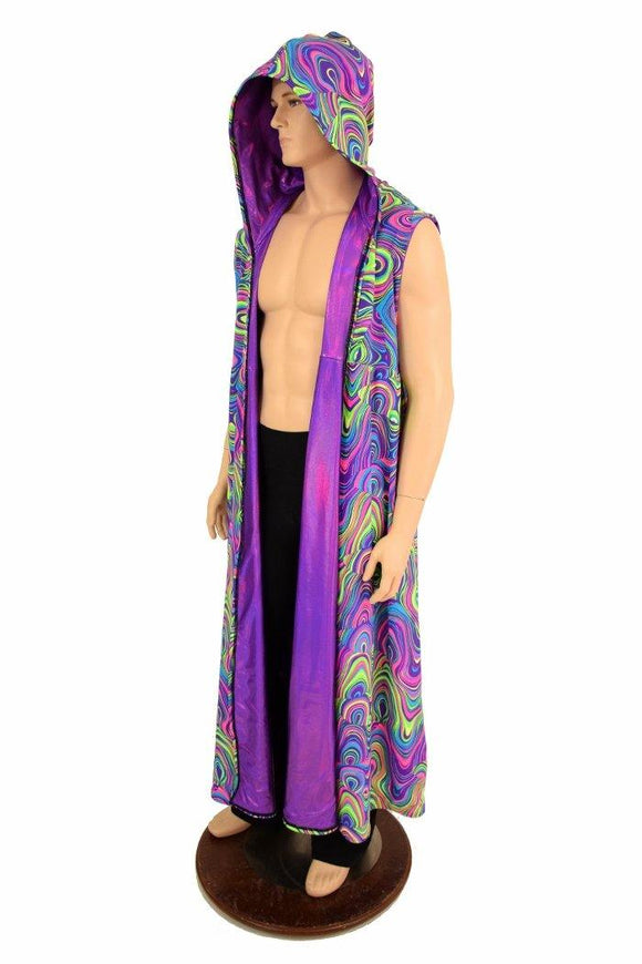 Sleeveless Reversible Hooded Duster - Coquetry Clothing