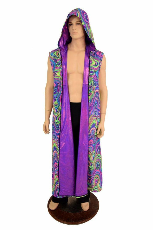 Sleeveless Reversible Hooded Duster - 2