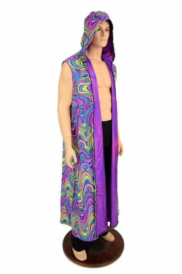 Sleeveless Reversible Hooded Duster - 3