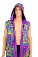 Sleeveless Reversible Hooded Duster - 6