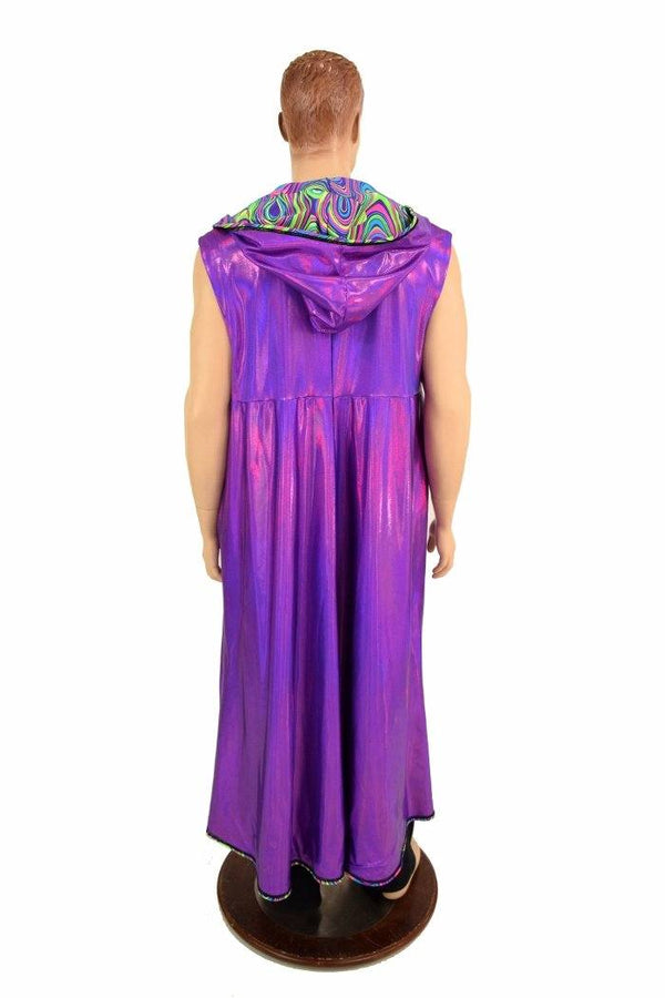 Sleeveless Reversible Hooded Duster - 7