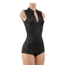 Sleeveless Star Noir Stella Romper with Boy Cut Leg - Coquetry Clothing
