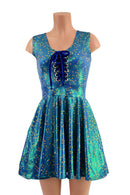 Sleeveless Stardust Skater Dress with Lace Up Bodice - Coquetry Clothing