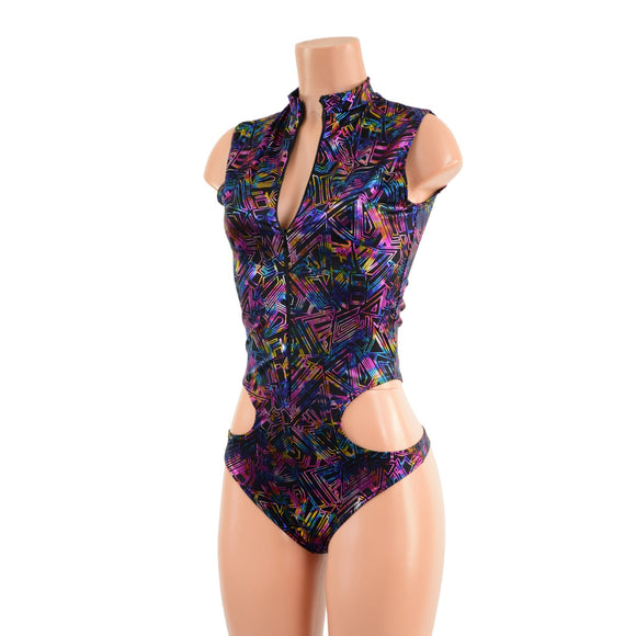 Sleeveless "Stella" Hipnotic Romper with BRAZILIAN Cut Leg - Coquetry Clothing