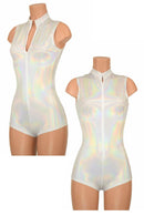Sleeveless Stella Romper in Flashbulb with Boy Cut Leg - Coquetry Clothing