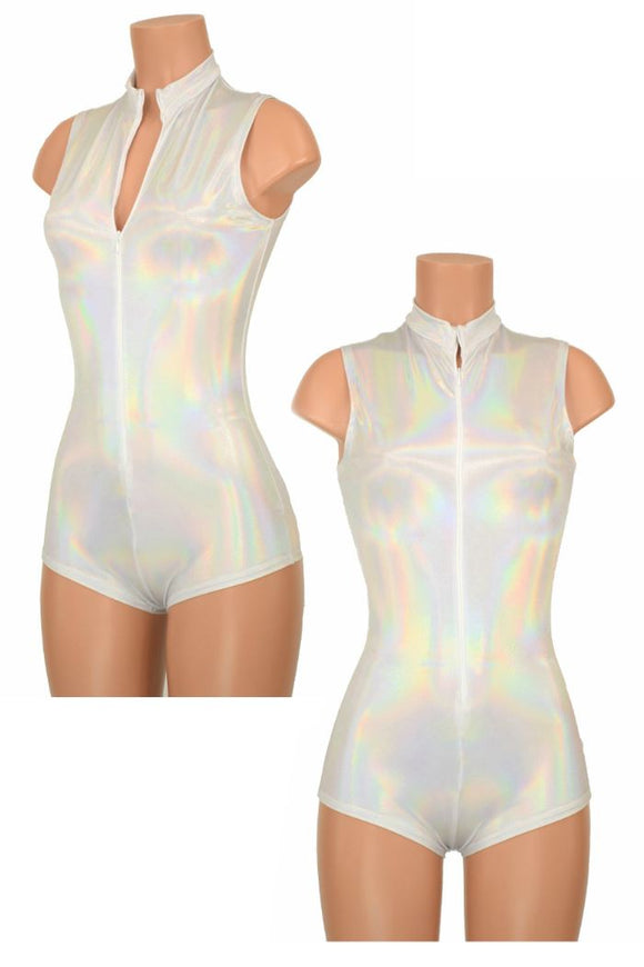 Sleeveless Stella Romper in Flashbulb with Boy Cut Leg - Coquetry Clothing