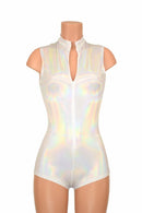 Sleeveless Stella Romper in Flashbulb with Boy Cut Leg - Coquetry Clothing