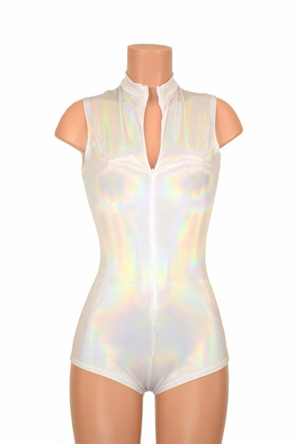 Sleeveless Stella Romper in Flashbulb with Boy Cut Leg - Coquetry Clothing