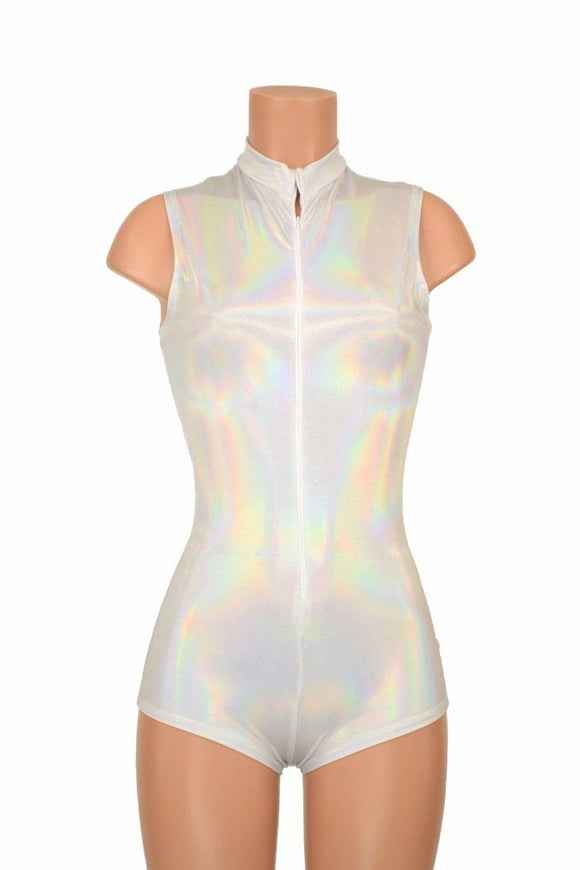 Sleeveless Stella Romper in Flashbulb with Boy Cut Leg - Coquetry Clothing