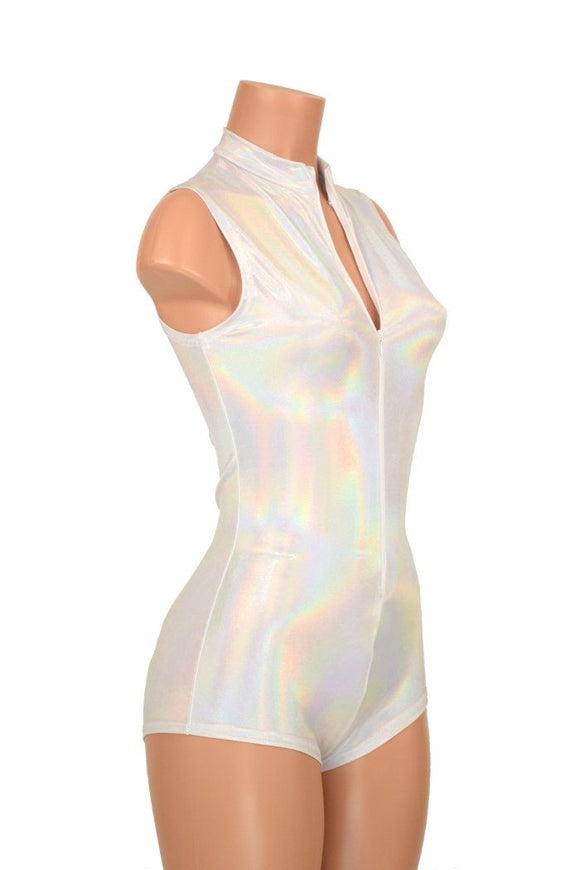 Sleeveless Stella Romper in Flashbulb with Boy Cut Leg - Coquetry Clothing