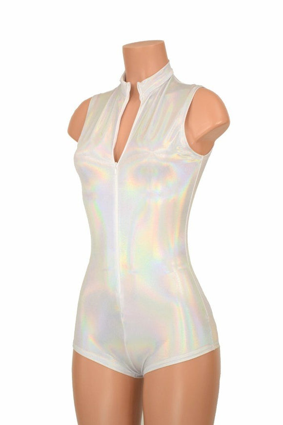 Sleeveless Stella Romper in Flashbulb with Boy Cut Leg - Coquetry Clothing