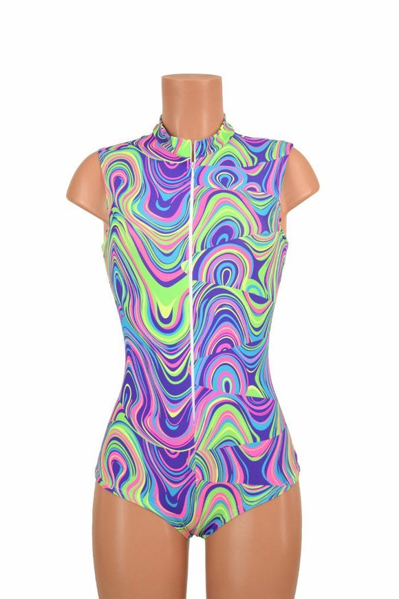 Sleeveless Stella romper in Glow Worm - Coquetry Clothing