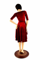 Small Ready to Ship Red Velvet Hi Lo Skater Dress - Coquetry Clothing