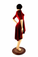 Small Ready to Ship Red Velvet Hi Lo Skater Dress - Coquetry Clothing