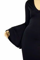 Smooth & Curvy Black Spandex Morticia Dress - Coquetry Clothing