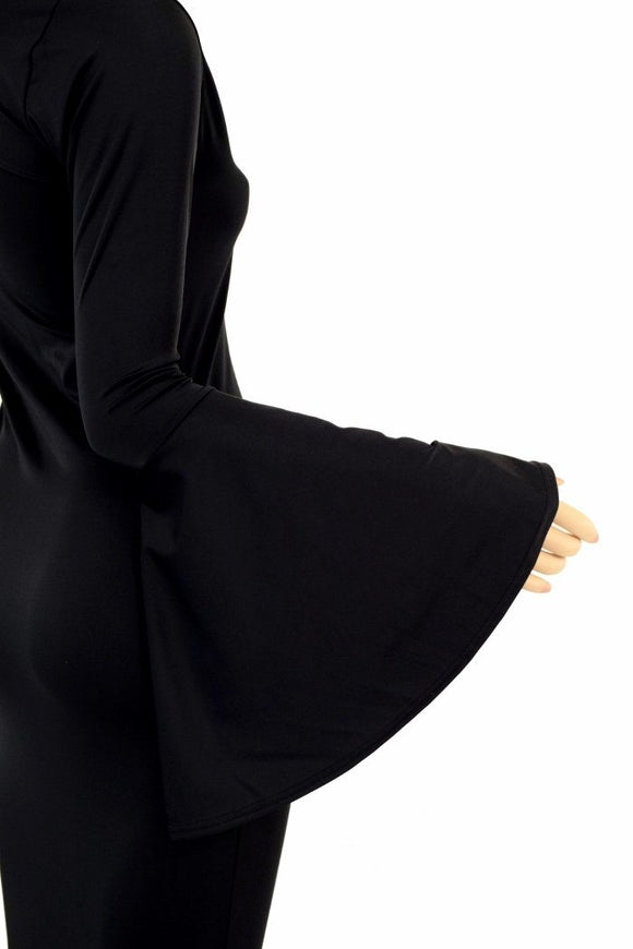 Smooth & Curvy Black Spandex Morticia Dress - Coquetry Clothing