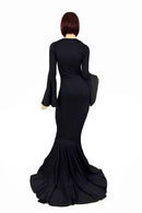 Smooth & Curvy Black Spandex Morticia Dress - Coquetry Clothing
