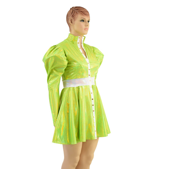 Snap Front Breakaway Skater Dress with Victoria Sleeves - Coquetry Clothing