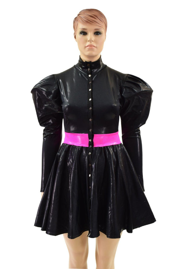 Snap Front Breakaway Skater Dress with Victoria Sleeves - Coquetry Clothing