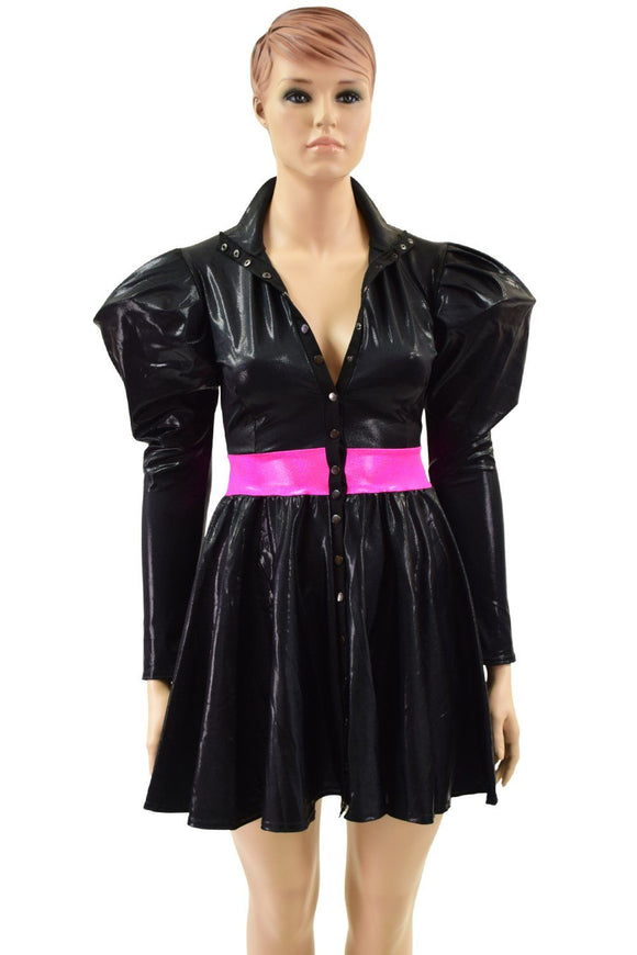 Snap Front Breakaway Skater Dress with Victoria Sleeves - Coquetry Clothing