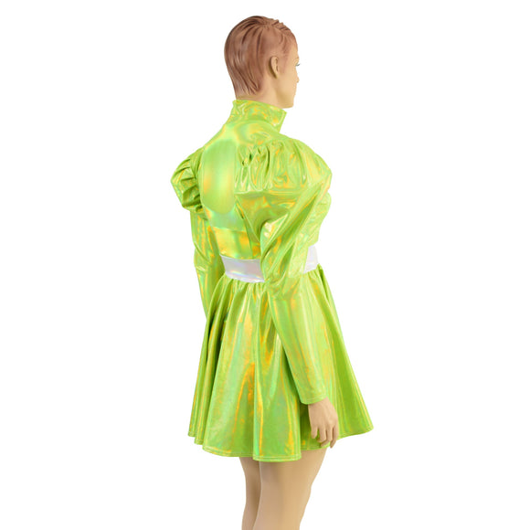 Snap Front Breakaway Skater Dress with Victoria Sleeves - Coquetry Clothing
